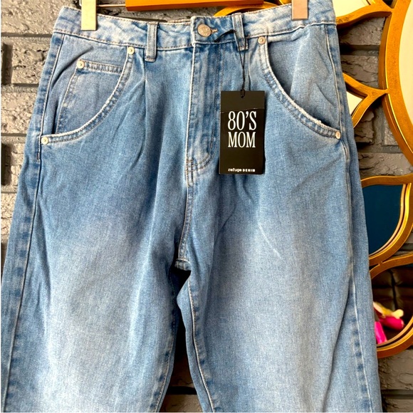 Blue Denim Mom Jeans - Picture 2 of 4